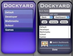 Dockyard widget, front and back